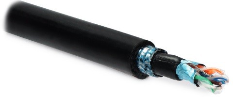 Кабель витая пара Hyperline Cat5e F/UTP, FUTP4-C5E-S24-ARM-OUT-PE/PE-BK, (куски) (24 AWG) Фото