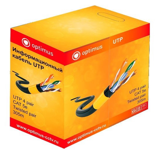 Кабель Optimus UTP-5e, CAT5e, 4x2x0.5+2x0.75 CCA (outdoor) 200м Фото