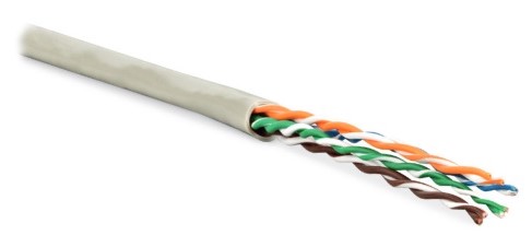 Кабель витая пара Hyperline Cat6 U/UTP, UUTP4-C6-P24-NCR-IN-LSZH-GY-305, (305 м) неэкранированная Фото