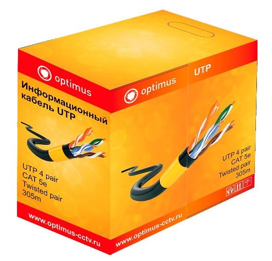 Кабель Optimus UTP-6, CAT6, 4x2x0.55 Cu (indoor) 305м Фото