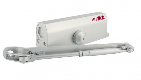 Доводчик дверной ЛКД-ДС-60-110, с задержкой закрывания, до 110 кг, EN3-5, цвет серебро, гидравлический, морозостой