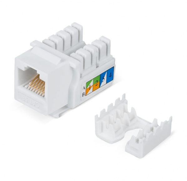 Cabeus KJ-RJ45-Cat.5e-90 Вставка Keystone Jack RJ-45, категория 5e, заделка тип 110, белая Фото