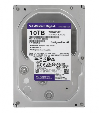 Жесткий диск 10ТБ WD Purple Pro HDD WD102PURP SATA III, 3.5