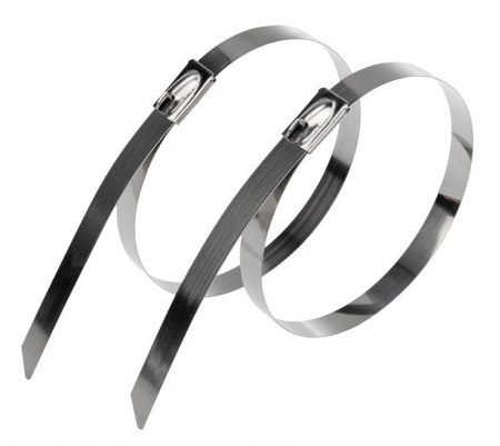 Хомут-стяжка стальная REXANT 300x7,9 мм, упаковка 50 шт. Фото