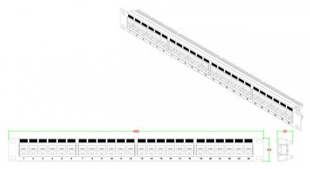 Hyperline PP3-19-24-8P8C-C5E-110D Патч-панель 19