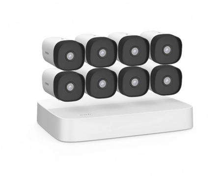K8P-4TR Комплект видеонаблюдения с PoE на 8 каналов: видеорегистратор PoE HD и 8 цилиндрических камер PoE HD Фото