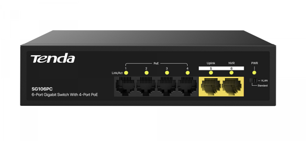 SG106PC 6-портовый гигабитный PoE-коммутатор с 4-портовым PoE Фото