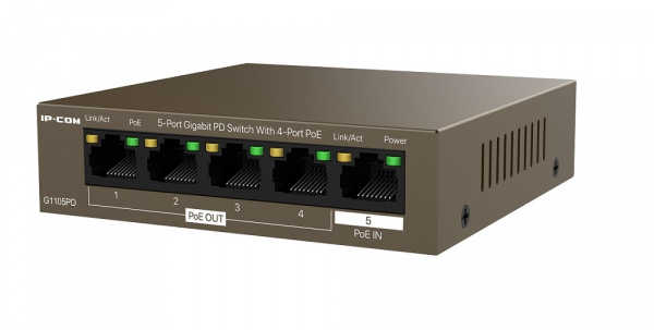 G1105PD 5-Портовый гигабитный PD-PoE коммутатор IP-COM (питается от PoE) с 4 портами PoE Фото