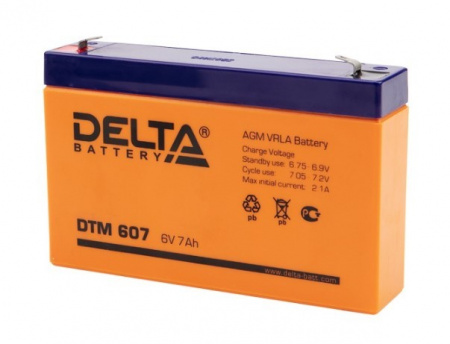 DTM 607 Свинцово-кислотный аккумулятор DELTA 6В, 7 Ач Фото