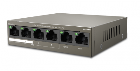 F1106P-4-63W 6-портовый настольный PoE коммутатор 10/100 Мбит/с с 4-портами PoE. Фото F1106P-4-63W 6-портовый настольный PoE коммутатор 10/100 Мбит/с с 4-портами PoE. Фото