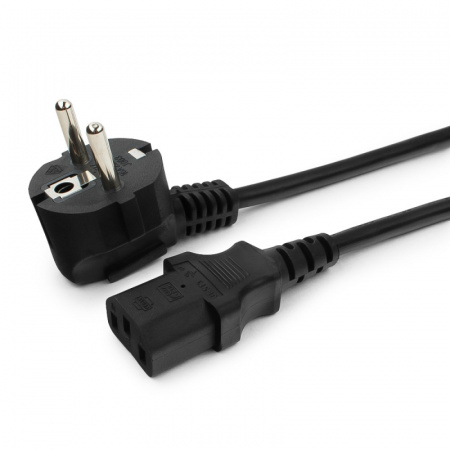 Кабель питания Cablexpert PC-186-1-1.8M, 1.8м, Schuko- C13, 3x1кв.мм, черный, с заземлением, пакет Фото