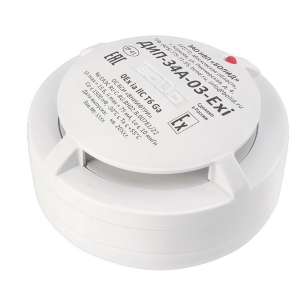 ДИП-34А-03-Exi Извещатель пожарный дымовой оптико-электронный адресно-аналоговый взрывозащищенный Фото ДИП-34А-03-Exi Извещатель пожарный дымовой оптико-электронный адресно-аналоговый взрывозащищенный Фото