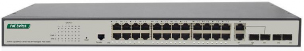 TSn-24P28UM 26 портовый гигабитный управляемый PoE Ethernet коммутатор Фото