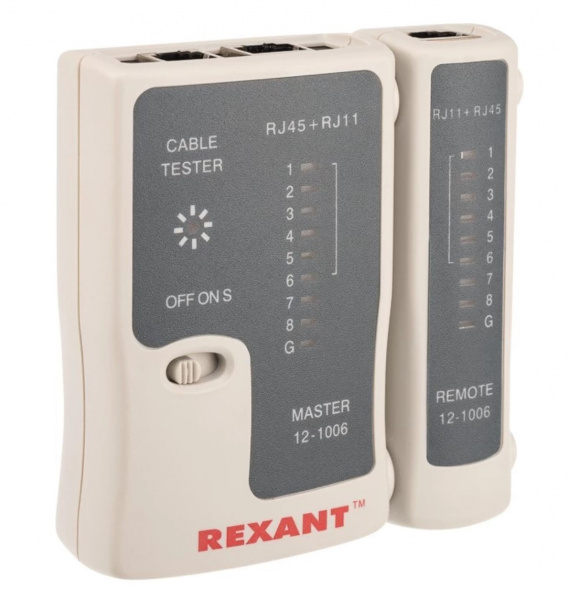 Тестер кабеля RJ-45+RJ-11 468 REXANT Фото Тестер кабеля RJ-45+RJ-11 468 REXANT Фото