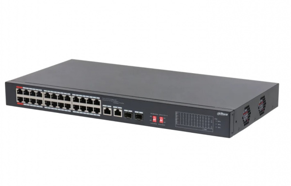 DH-S3226-24ET-240 24-портовый неуправляемый настольный 100-мегабитный коммутатор с PoE Фото