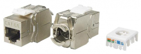 Hyperline KJ8-8P8C-C6A-180-TLS-SH-F-WH Вставка Keystone Jack RJ-45(8P8C), категория 6a (10G) Фото