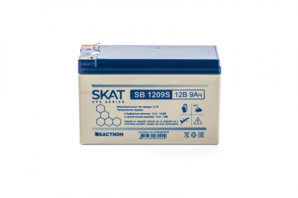 SKAT SB 1209S АКБ свинцово-кислотная тип AGM 12V 9Ач Iзар. 2,6 А, ножевые клеммы Фото SKAT SB 1209S АКБ свинцово-кислотная тип AGM 12V 9Ач Iзар. 2,6 А, ножевые клеммы Фото