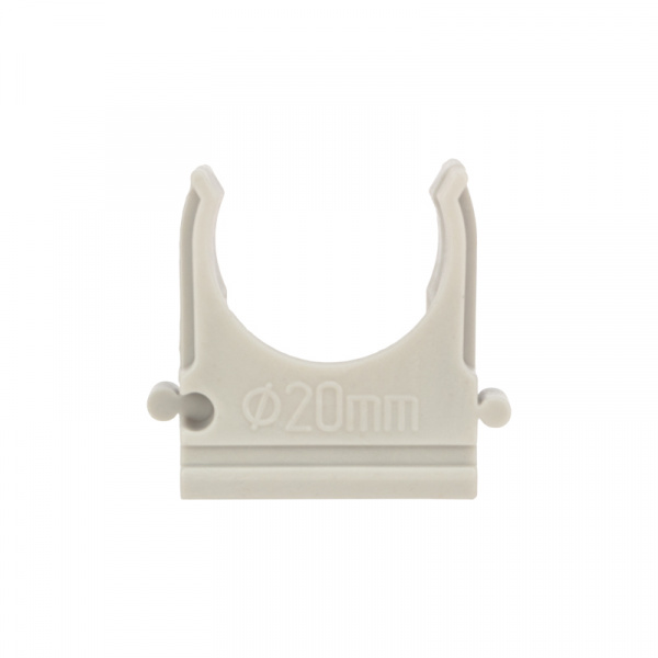 Крепеж-клипса для труб D=20 мм серый Rexant (100 шт/уп) Фото