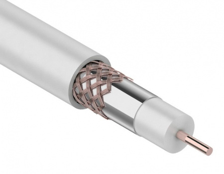 Кабель коаксиальный REXANT RG-6U+Cu, 75 Ом, Cu/Al/Cu, 75%, бухта 100 м, белый Фото Кабель коаксиальный REXANT RG-6U+Cu, 75 Ом, Cu/Al/Cu, 75%, бухта 100 м, белый Фото