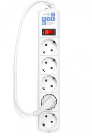 Фильтр-удл. PC 0,5м 5р, бел. 10А/2,2кВт Фото