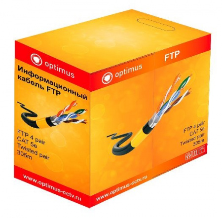 Кабель Optimus UTP-6, CAT6, 4x2x0.55 Cu (outdoor) 305м Фото