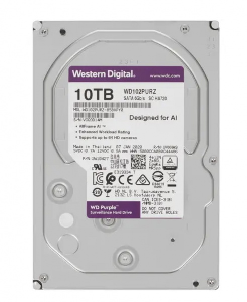 Жесткий диск 10TB WD Purple WD102PURZ SATA III Фото Жесткий диск 10TB WD Purple WD102PURZ SATA III Фото