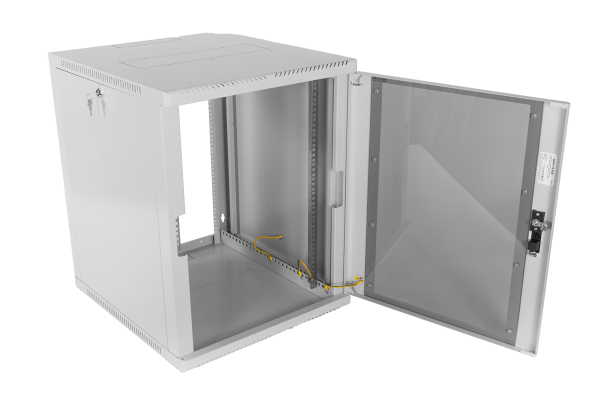 Шкаф телекоммуникационный настенный сварной 12U (600 × 350) съёмные стенки, дверь стекло Фото