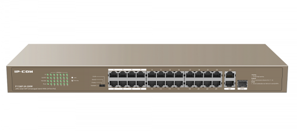 F1126P-24-250W Неуправляемый PoE коммутатор с 24 портами PoE, 2 гигабитными портами и 1 комбинированным SFP портом Фото