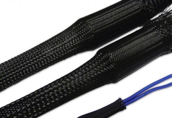 040.006.002-P50, IPROFLEX®_15PET-6, черный, мини-рулон 50м, гибкая защитная оплетка из полиэстера Фото