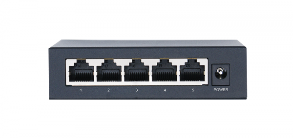 UB-SW-4F1F-48 out Base Неуправляемый коммутатор Unibrave с поддержкой PoE на 4 порта с внешним адаптером питания Фото