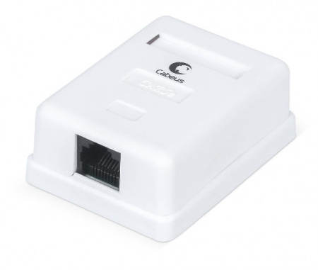 Cabeus WS-8P8C-Cat.5e-1 Розетка компьютерная RJ-45, категория 5e, одинарная, внешняя, Dual IDC Фото Cabeus WS-8P8C-Cat.5e-1 Розетка компьютерная RJ-45, категория 5e, одинарная, внешняя, Dual IDC Фото