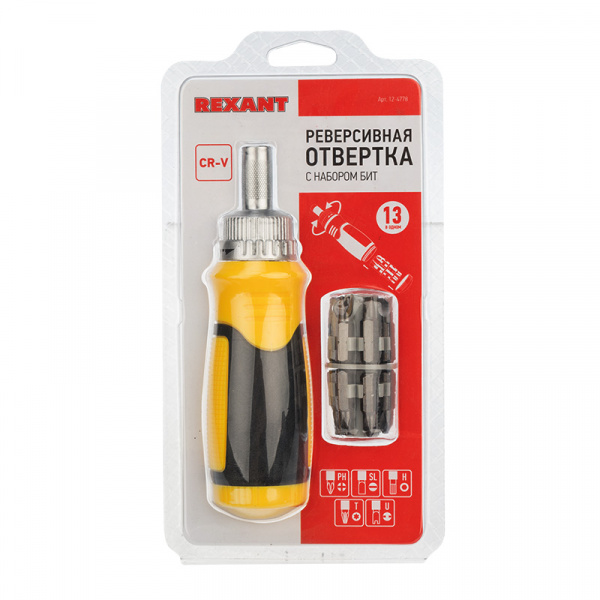Набор 13 предметов с реверсивной отверткой REXANT Фото
