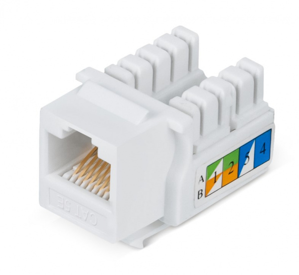 Cabeus KJ-RJ45-Cat.5e-90 Вставка Keystone Jack RJ-45, категория 5e, заделка тип 110, белая Фото