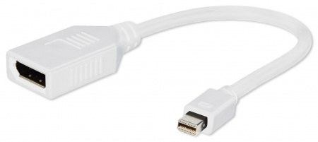 Переходник miniDisplayPort - DisplayPort, Cablexpert, 20M/20F, длина 16см, белый, паке Фото