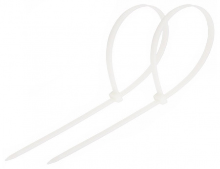 Хомут-стяжка кабельная нейлоновая REXANT 400 x7,6 мм, белая, упаковка 100 шт. Фото