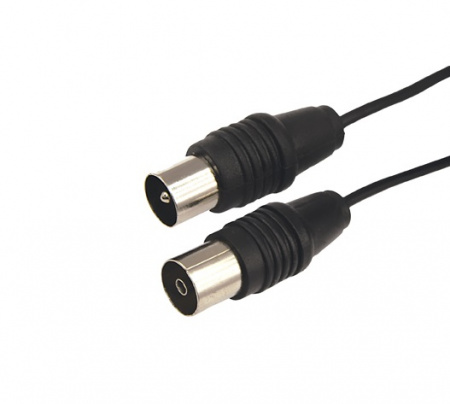 ВЧ кабель, ТВ гнездо - ТВ штекер, длина 1,5 метра, чeрный REXANT Фото ВЧ кабель, ТВ гнездо - ТВ штекер, длина 1,5 метра, чeрный REXANT Фото