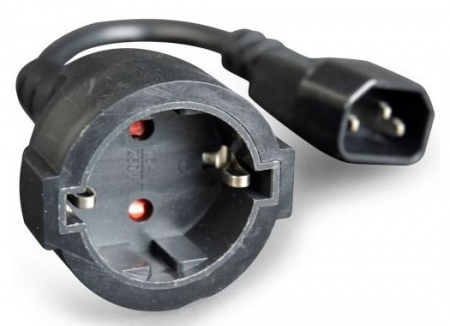 Удлинительный кабель питания Cablexpert PC-SFC14M-01, C14 - евро-розетка Фото