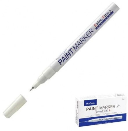 Маркер-краска MunHwa «Extra Fine Paint Marker» 1 мм, белая, нитрооснова Фото Маркер-краска MunHwa «Extra Fine Paint Marker» 1 мм, белая, нитрооснова Фото