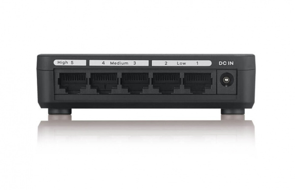 Коммутатор Zyxel GS-105S v2, 5 портов 1000 Мбит/с, настольный, c приоритетными портами Фото