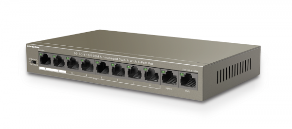 F1110P-8-63W Неуправляемый PoE коммутатор с 8 портами PoE и 2 Гигабитными портами Фото