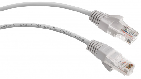 Cabeus PC-UTP-RJ45-Cat.5e-2m Патч-корд U/UTP, категория 5е, 2xRJ45/8p8c, неэкранированный, серый, PV Фото