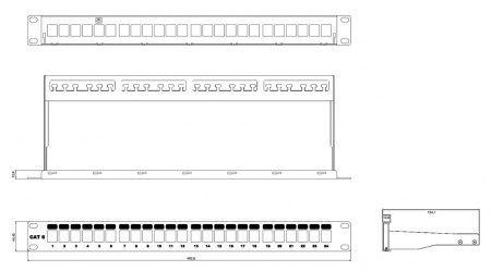 Hyperline PPBL3-19-24-SH-RM Модульная патч-панель 19