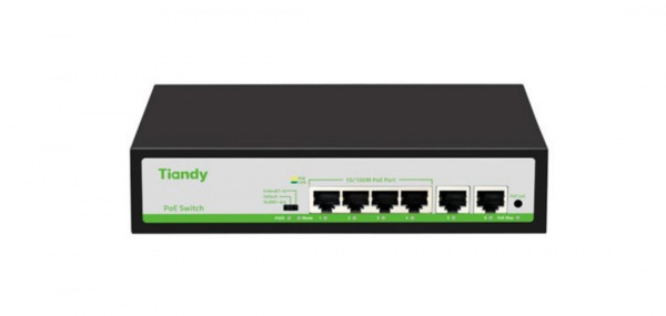 TC-P3S06 Spec:F/0420/AT/55 Неуправляемый РоЕ коммутатор, 6 портов (4 РоЕ 100Мбит/с + 2 Uplink 100Мбит/с) Фото