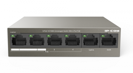 F1106P-4-63W 6-портовый настольный PoE коммутатор 10/100 Мбит/с с 4-портами PoE. Фото F1106P-4-63W 6-портовый настольный PoE коммутатор 10/100 Мбит/с с 4-портами PoE. Фото