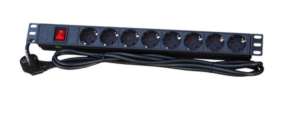 ТЕЛКОМ PDU-1U-G8-K Блок евророзеток для 19