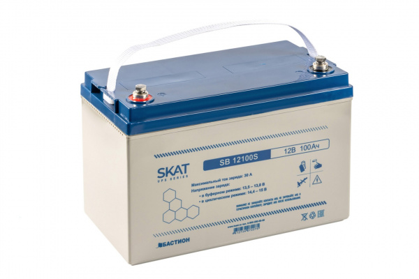 SKAT SB 12100S АКБ свинцово-кислотная тип AGM 12V 100Ач Iзар.30А, клеммы под болт М6 Фото SKAT SB 12100S АКБ свинцово-кислотная тип AGM 12V 100Ач Iзар.30А, клеммы под болт М6 Фото