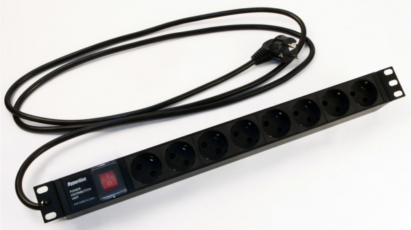 Hyperline SHE19-8SH-S-2.5EU Блок розеток для 19 Hyperline SHE19-8SH-S-2.5EU Блок розеток для 19