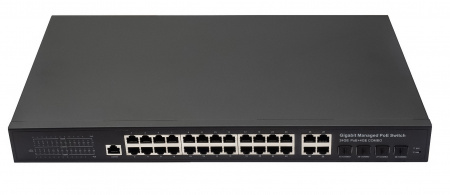 NS-SW-24G4G-PL Управляемый L2 PoE коммутатор Gigabit Ethernet на 24 RJ45 PoE + 4 x GE Combo Uplink порта Фото