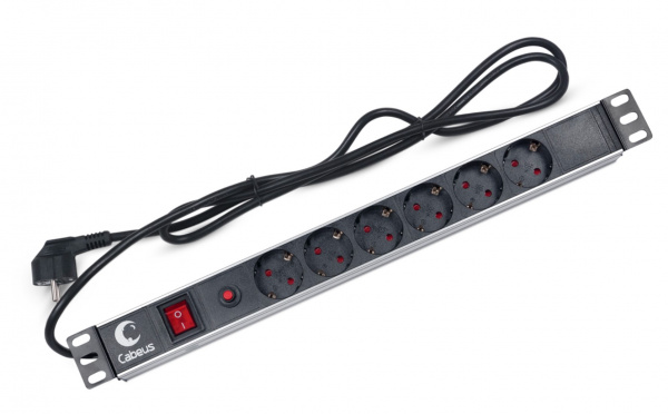Cabeus PDU-6P-F-2EU Блок евророзеток для 19 Cabeus PDU-6P-F-2EU Блок евророзеток для 19