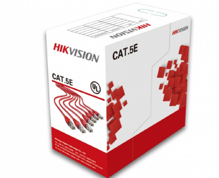 Кабель Hikvision UTP DS-1LN5E-S, CAT5e, 24AWG бухта 305м для внутренней прокладки Фото